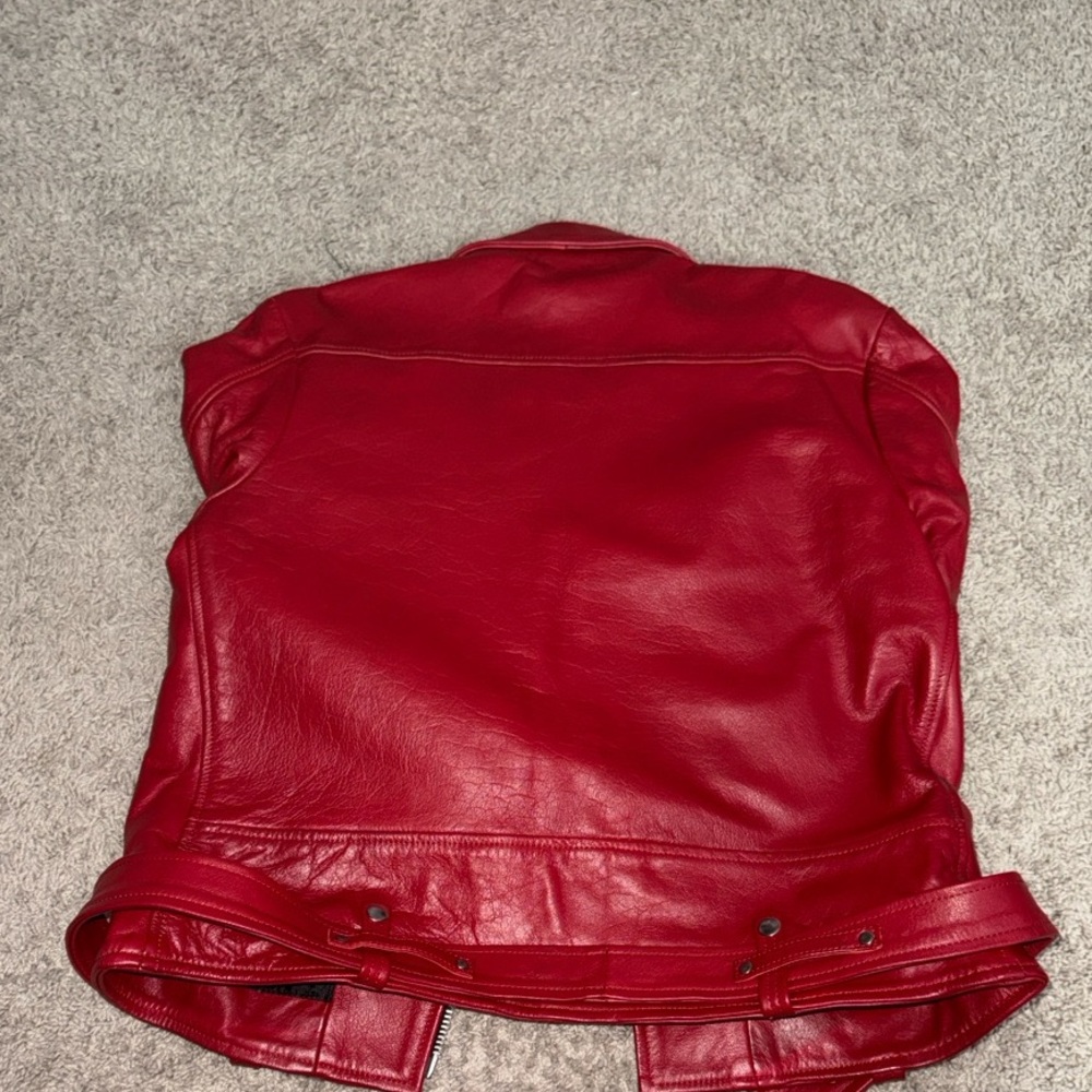 Red Leather Performance Jacket - Picture 4 of 5